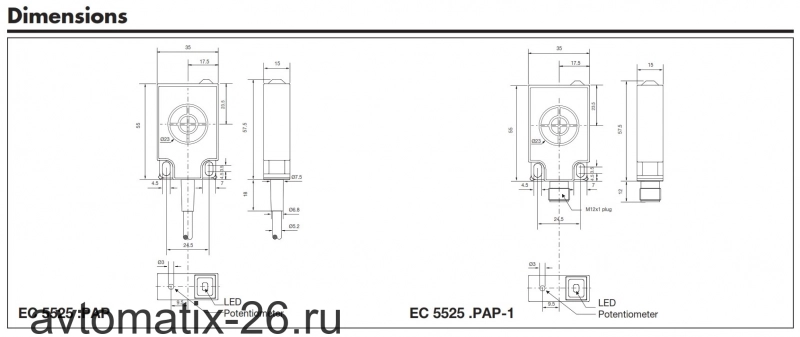 Емкостный датчик Carlo Gavazzi EC5525PPAP-1