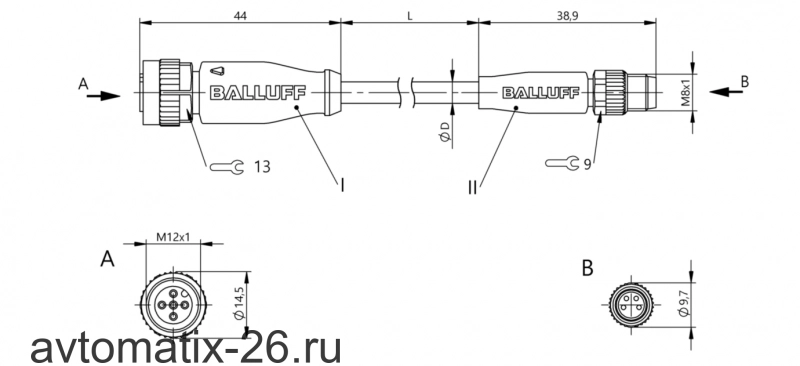 Соединительный кабель Balluff BCC M415-M314-3F-607-EX44T2-010
