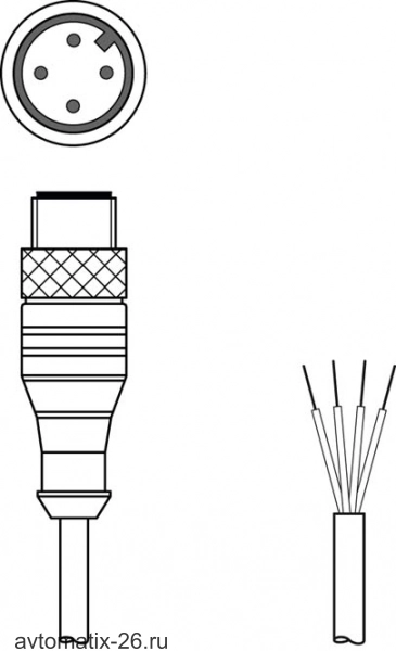 Разъем с кабелем Leuze Electronic KS U-M12-4A-V1-020
