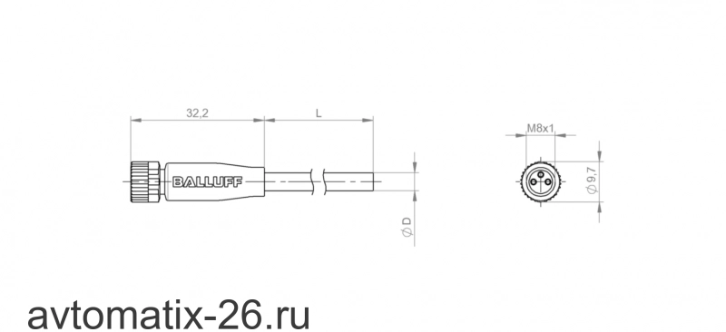 Разъем с кабелем Balluff BCC M313-0000-10-004-VX8334-020