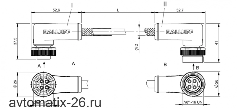 Соединительный кабель Balluff BCC B324-B324-30-304-MW8434-003