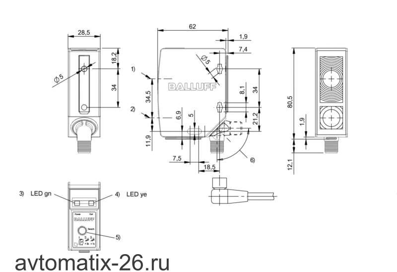 Оптический датчик Balluff BOS 50K-NU-RD11-S4
