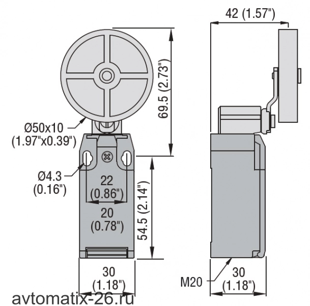 Kонцевой выключатель Lovato Electric KBE3L03