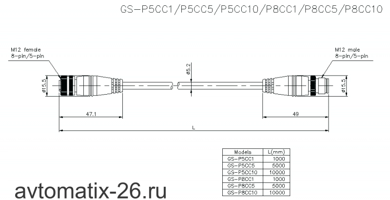 Кабель KEYENCE GS-P5CC10