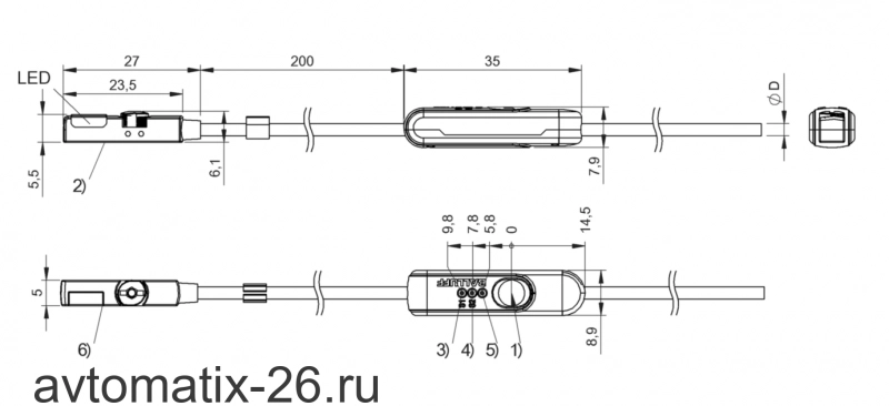 Магнитный датчик для цилиндра Balluff BMF 235K-H-PS-C-A2-PU-02