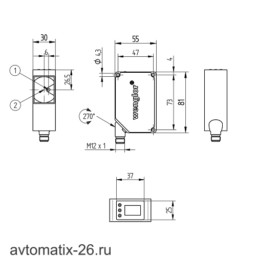 Лазерный датчик расстояния Wenglor X1TA101MHV80