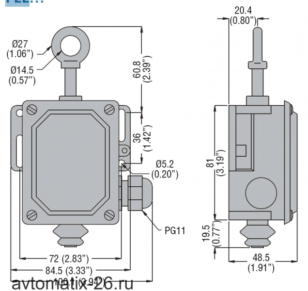 Kонцевой выключатель Lovato Electric P2L101311