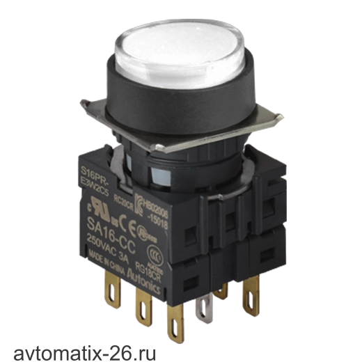 Кнопочный выключатель Autonics S16PR-E3W2C24