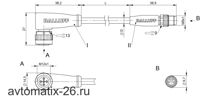 Соединительный кабель Balluff BCC M425-M314-3F-606-PX0434-030