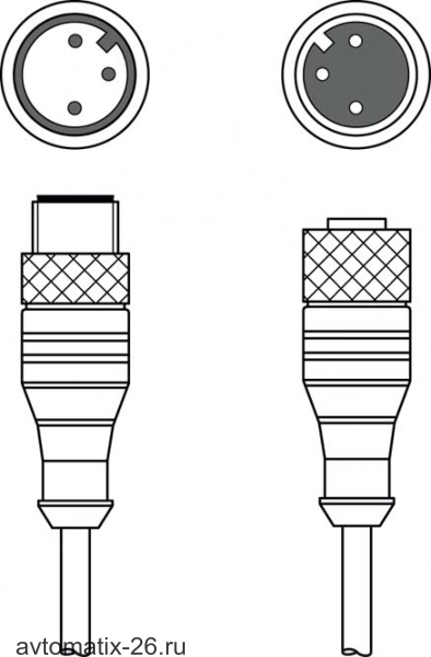 Соединительный кабель Leuze Electronic KDS U-M12-3A-M12-3A-P1-006