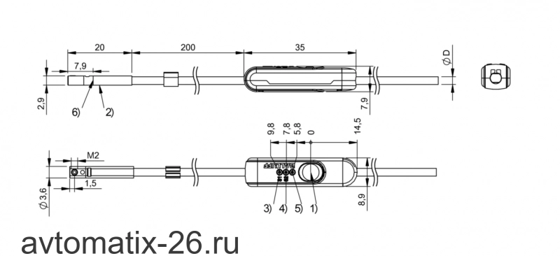 Магнитный датчик для цилиндра Balluff BMF 203K-H-NO-C-A2-PU-02