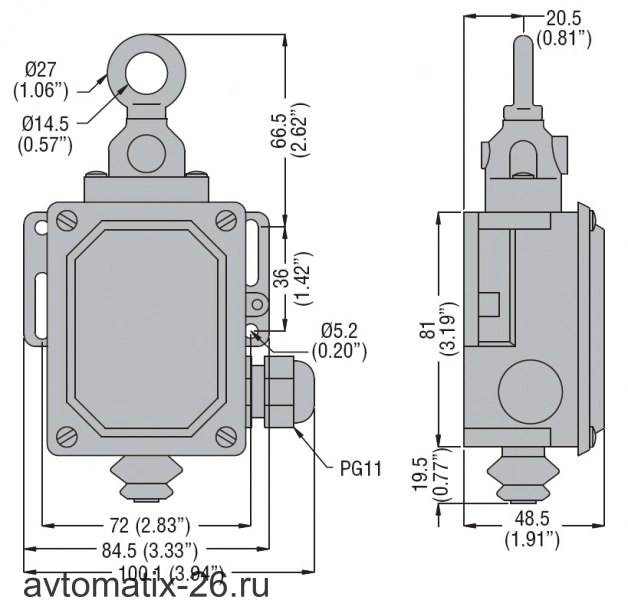 Kонцевой выключатель Lovato Electric P2L131312