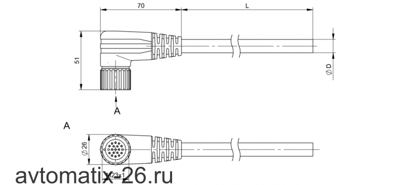 Разъем с кабелем Balluff BCC M62L-0000-10-022-PX0LP4-200