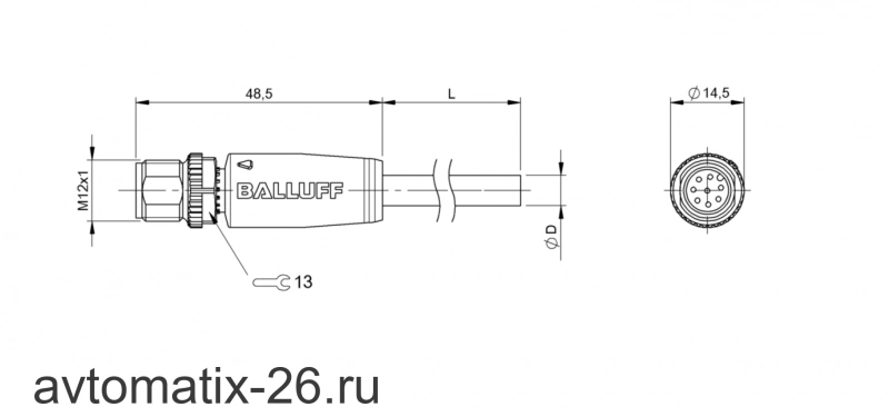 Разъем с кабелем Balluff BCC M418-0000-2A-044-VX8825-100