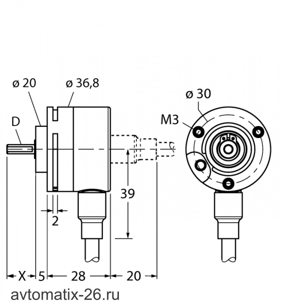 Энкодер TURCK RI-08S6S-2F512-C 1M