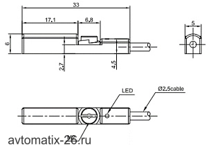 Датчик для цилиндров LANBAO FT051EWNO-030E1