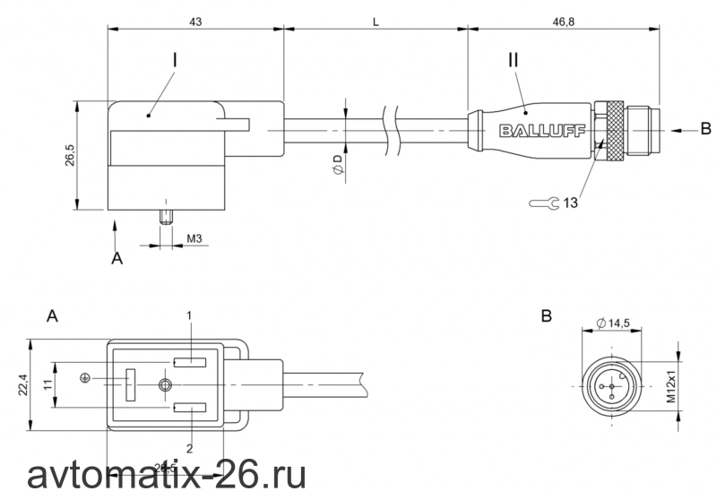 Соединительный кабель Balluff BCC VB63-M413-3E-666-VX8350-010