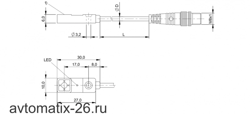 Индуктивный датчик расстояния Balluff BAW R03KC-UAE40B-BP00,3-GS49