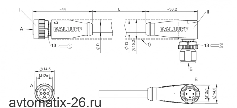 Соединительный кабель Balluff BCC M415-M424-3A-304-EX44T2-010-C008