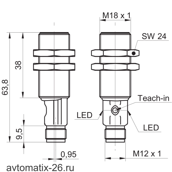Ультразвуковой датчик расстояния Baumer UR18.DA0-IA1B.7BO