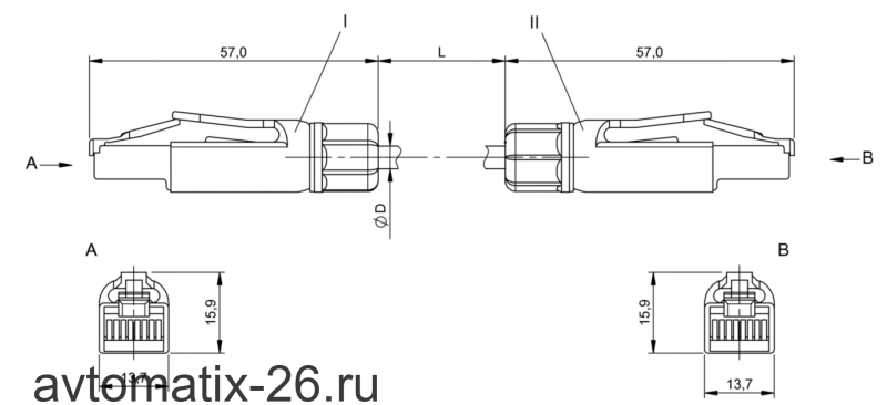 Соединительный кабель Balluff BCC E834-E834-90-334-PS54N2-006