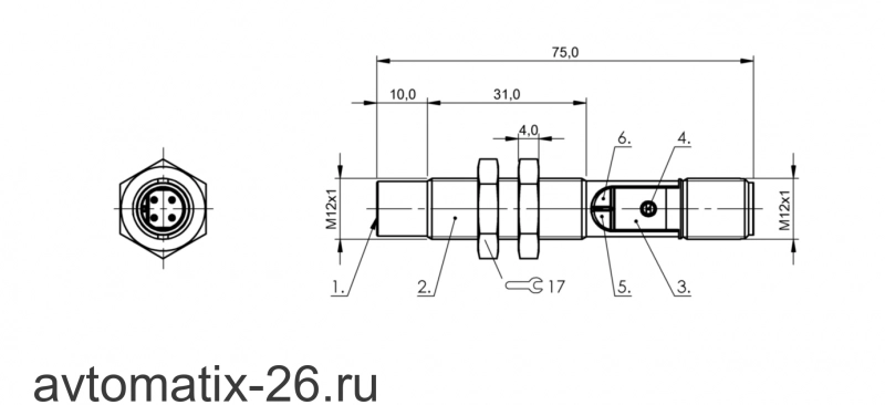 Емкостной датчик уровня Balluff BCS M12B4E2-PSC80H-S04K