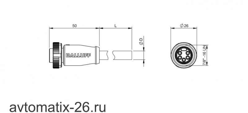 Разъем с кабелем Balluff BCC A315-0000-10-030-VS85N4-150