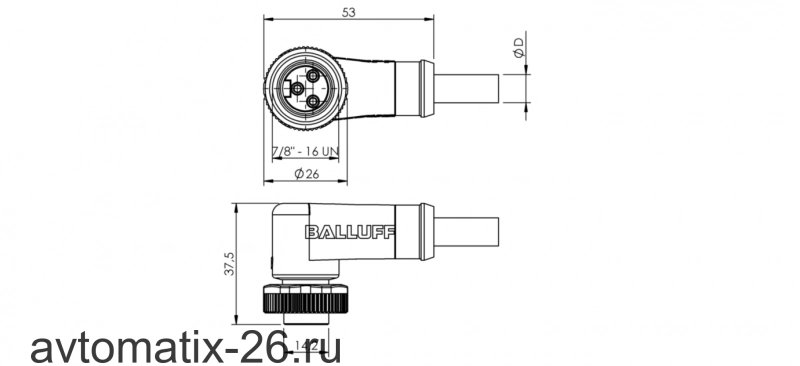 Разъем с кабелем Balluff BCC A323-0000-10-071-VX43W6-050