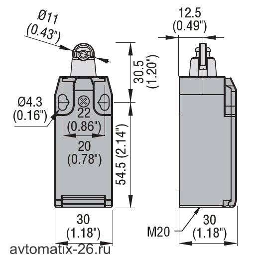 Kонцевой выключатель Lovato Electric KMB2L02