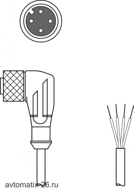 Разъем с кабелем Leuze Electronic KD U-M12-4W-P1-020-DP