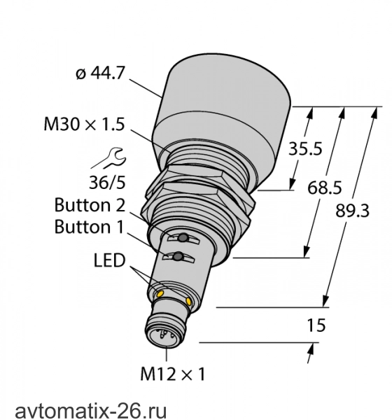 Ультразвуковой датчик TURCK RU600U-M30E-LIU2PN8X2T-H1151
