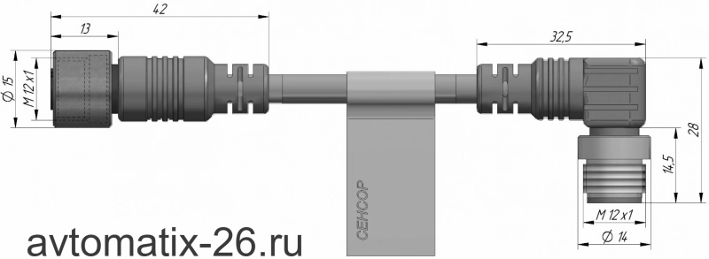 Соединительный кабель СЕНСОР К14-12УВ-12ПР-3