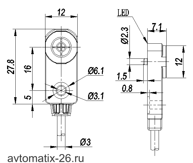 Индуктивный датчик LANBAO LE12SN04DPO