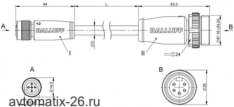 Соединительный кабель Balluff BCC M415-A315-3F-330-PS85N6-030