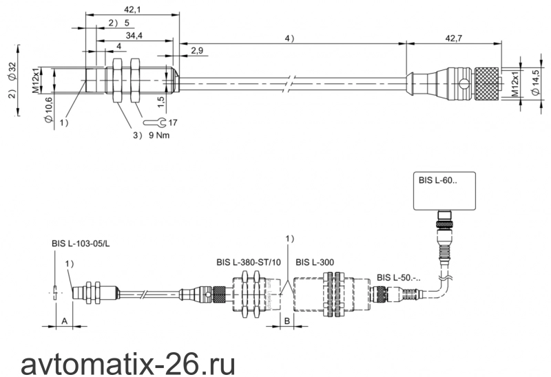 RFID Антенна Balluff BIS L-380-06/BU-PU1-01,8