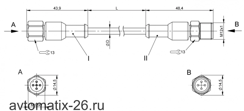 Соединительный кабель Balluff BCC S4B5-S4B4-3A-304-YX8434-200-C009