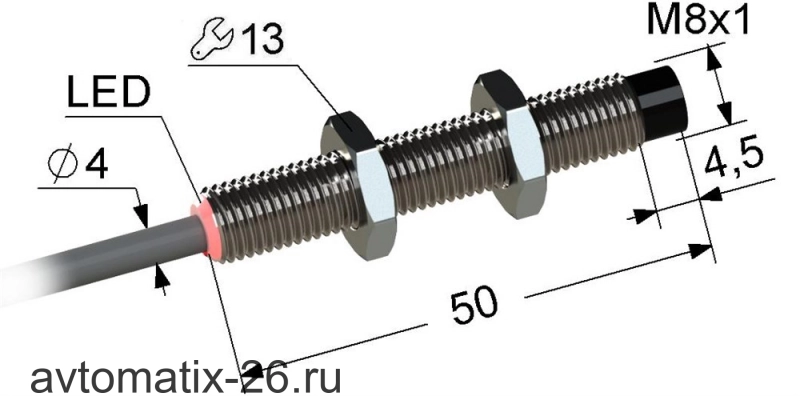 Индуктивный датчик Мега-К PS2-08M50-5N21-K