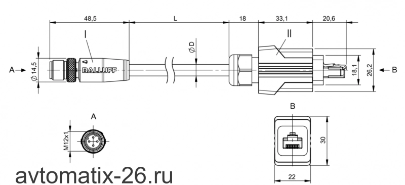 Соединительный кабель Balluff BCC M414-HA78-8D-668-PS54N2-200