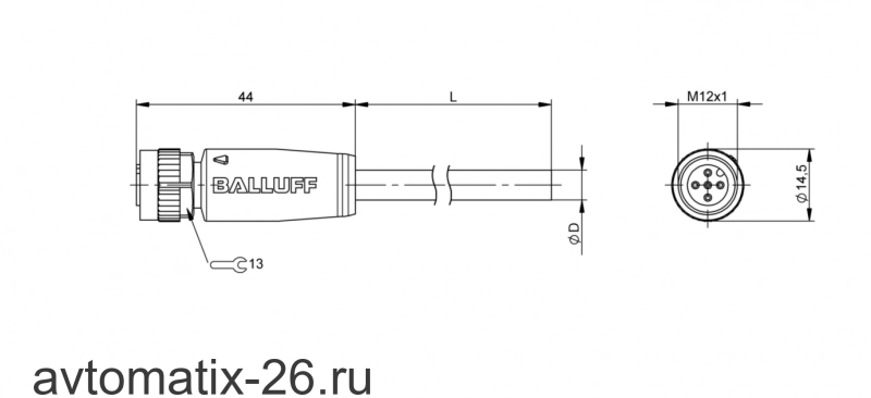 Разъем с кабелем Balluff BCC M415-0000-1A-068-VS24N7-010