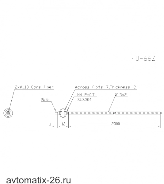 Оптоволоконный кабель KEYENCE FU-66Z