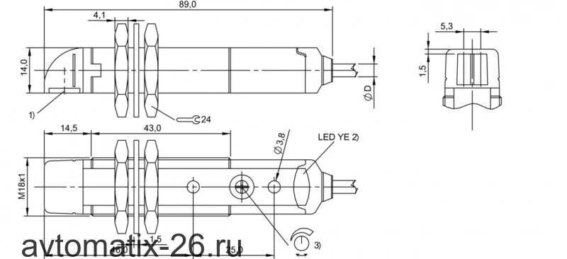 Оптический датчик Balluff BOS 18KW-NA-1LOB-C-02