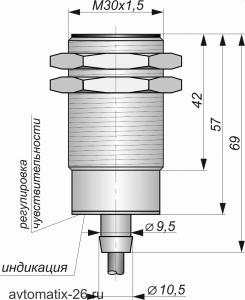 Емкостной датчик СКБ Индукция E061-NO-NPN(Л63)