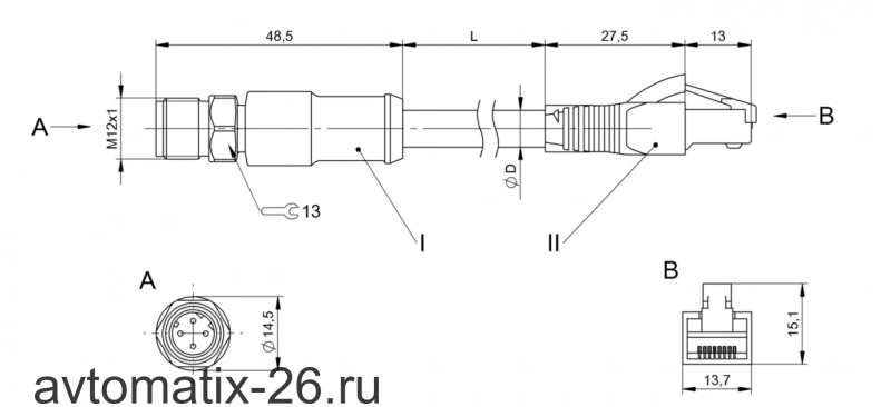 Соединительный кабель Balluff BCC S414-E894-8G-672-ES64N9-150-C009