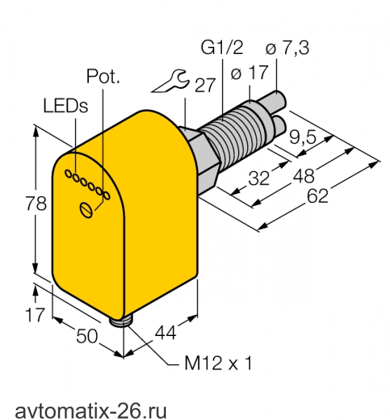 Датчик потока TURCK FCS-GL1/2A2P-AP8X-H1141/A