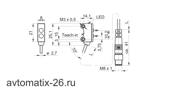 Оптический датчик Baumer O200.GR-PV1T.72NV/E026_H006_T003