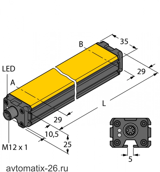 Датчик линейных перемещений TURCK LI400P0-Q25LM0-HESG25X3-H1181