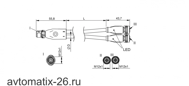 Y-образный распределитель Balluff BCC M414-M415-M415-U2011-050