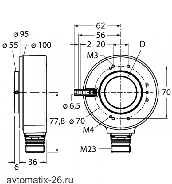 Энкодер TURCK RI-42H25S4-2B5000-12M23