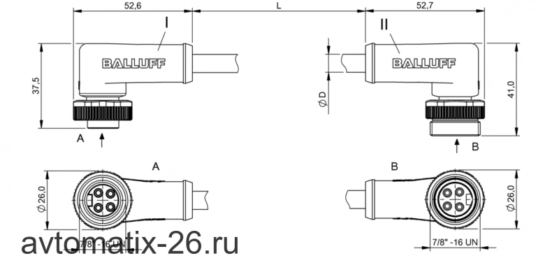 Соединительный кабель Balluff BCC A324-A324-30-304-PX04A5-006