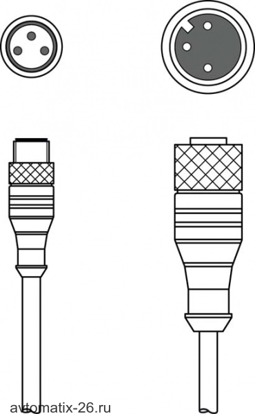 Соединительный кабель Leuze Electronic KDS U-M8-3A-M12-3A-P1-050